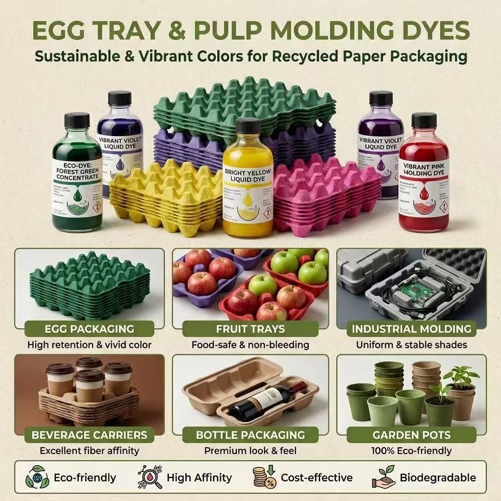 Egg tray dyes